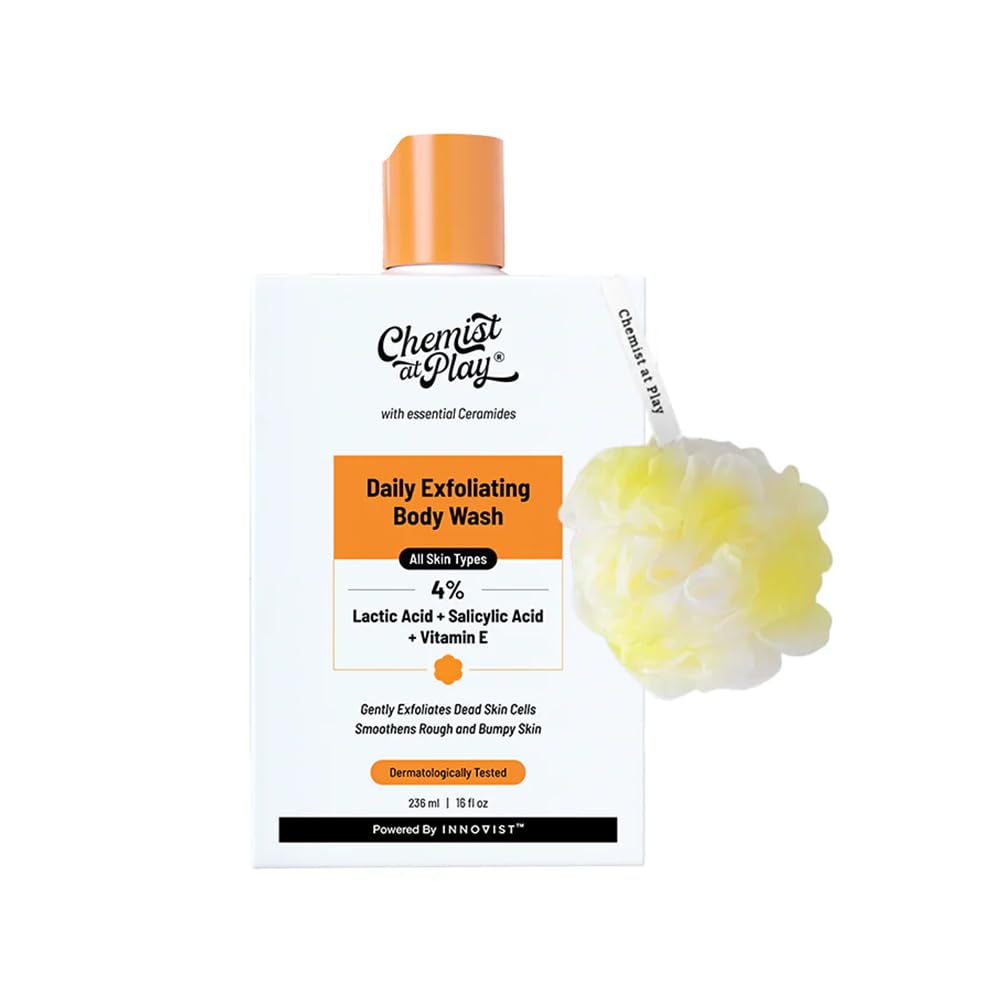 Chemist at Play Exfoliating Body Wash - Unisex Body Wash Gel with Salicylic Acid, Lactic Acid & Vitamin E (23)