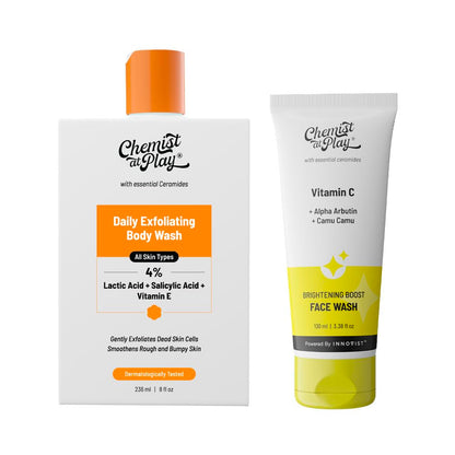 Chemist at Play Exfoliating Body Wash - Unisex Body Wash Gel with Salicylic Acid, Lactic Acid & Vitamin E (25)