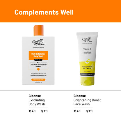 Chemist at Play Exfoliating Body Wash - Unisex Body Wash Gel with Salicylic Acid, Lactic Acid & Vitamin E - in use (32)