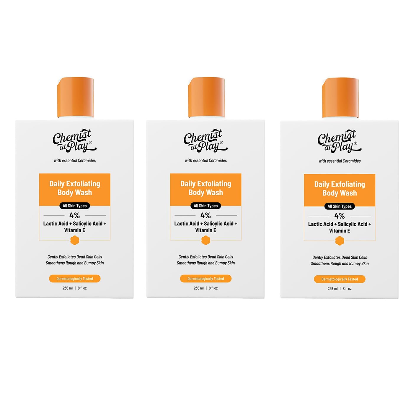 Chemist at Play Exfoliating Body Wash - Unisex Body Wash Gel with Salicylic Acid, Lactic Acid & Vitamin E (8)