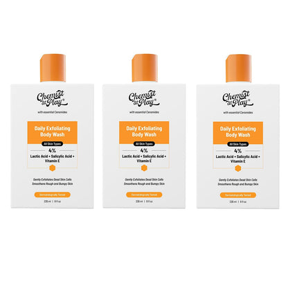 Chemist at Play Exfoliating Body Wash - Unisex Body Wash Gel with Salicylic Acid, Lactic Acid & Vitamin E (8)