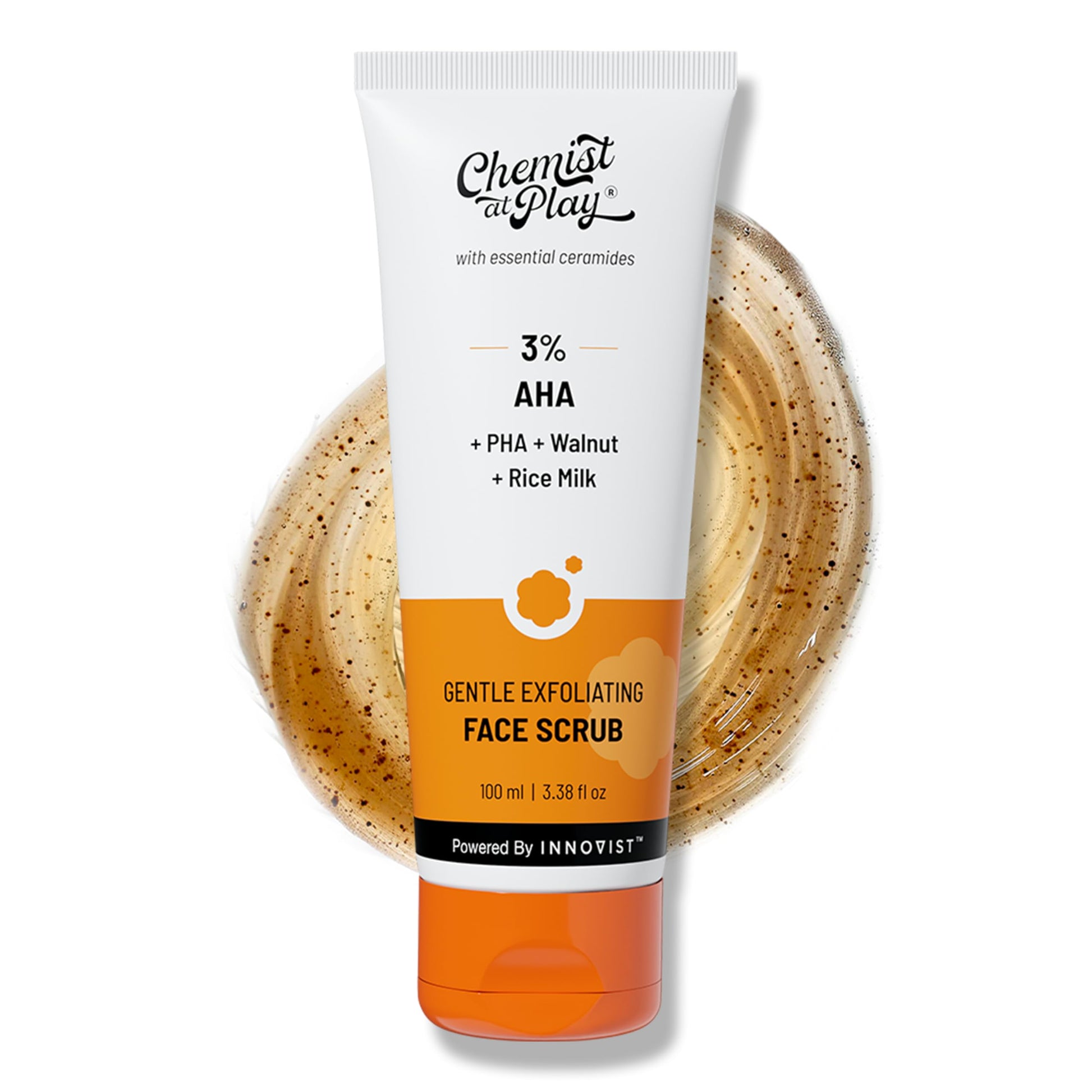 Chemist at Play Face Wash & Exfoliating Scrub for Oily Skin, 2% Salicylic Acid, Niacinamide, Mandelic Acid, Walnut Shell, 100
