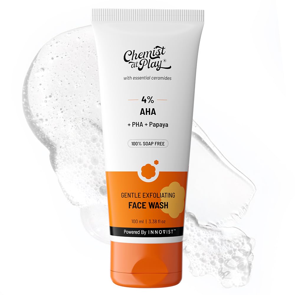 Chemist at Play Face Wash & Exfoliating Scrub for Oily Skin, 2% Salicylic Acid, Niacinamide, Mandelic Acid, Walnut Shell, 100