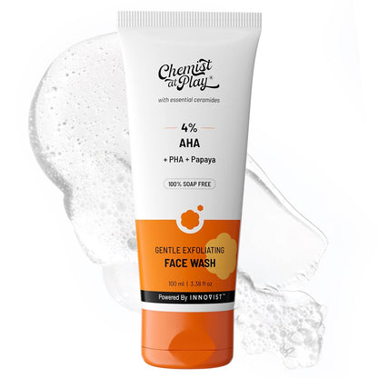 Chemist at Play Face Wash & Exfoliating Scrub for Oily Skin, 2% Salicylic Acid, Niacinamide, Mandelic Acid, Walnut Shell, 100