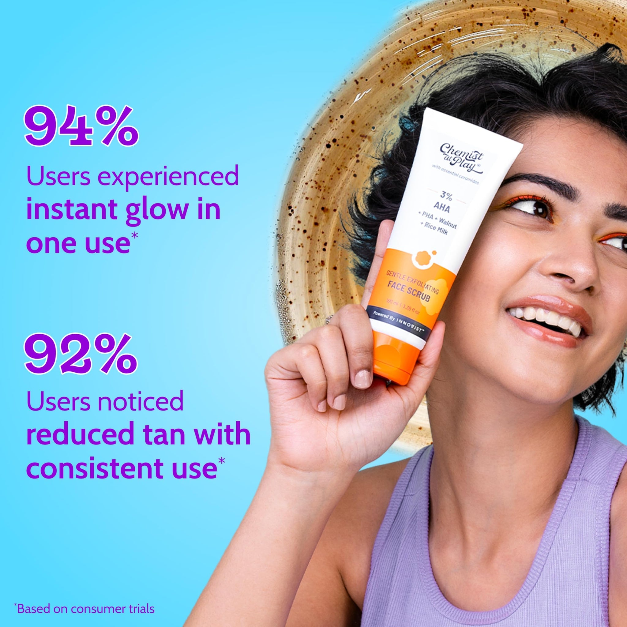 Chemist at Play Face Wash & Exfoliating Scrub for Oily Skin, 2% Salicylic Acid, Niacinamide, Mandelic Acid, Walnut Shell, 100