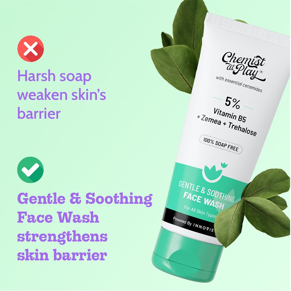 Chemist at Play Gentle and Hydrating Face Cleanser, Unisex Adult Face Wash, Pack of 1 - ingredients panel (13)