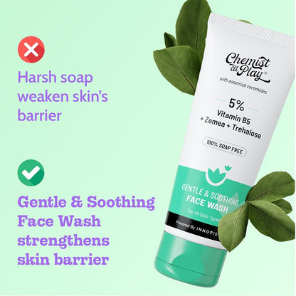 Chemist at Play Gentle and Hydrating Face Cleanser, Unisex Adult Face Wash, Pack of 1 - ingredients panel (13)