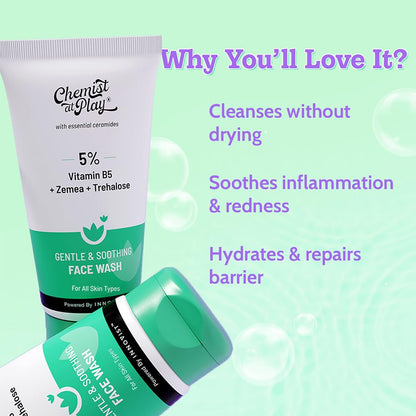 Chemist at Play Gentle and Hydrating Face Cleanser, Unisex Adult Face Wash, Pack of 1 - front view (9)