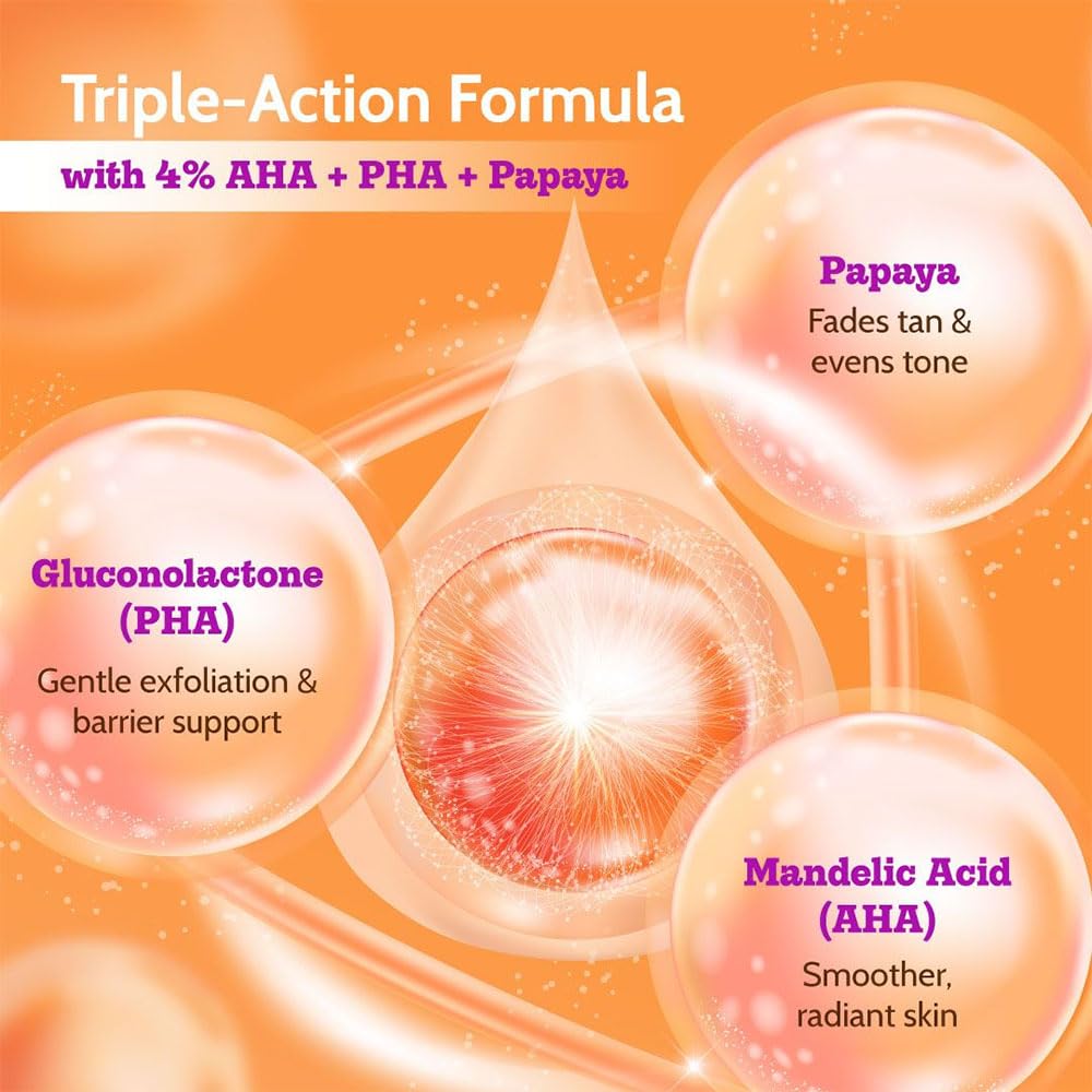 Chemist at Play Gentle Exfoliating Face Wash and Underarm Roll-On Combo with AHA, Lactic Acid and Mandelic Acid, Alcohol-Free