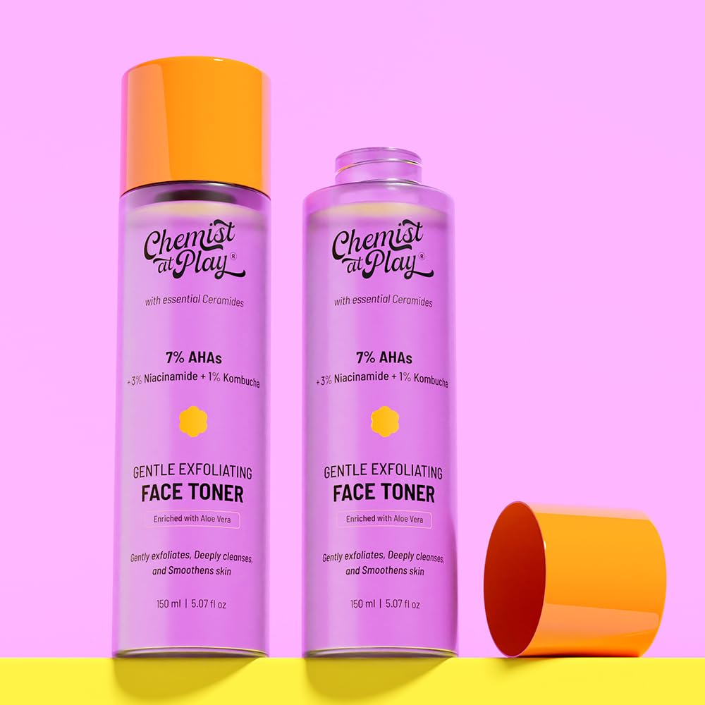 Chemist at Play Glycolic Acid Face Toner, 150ml, with 7% AHA, 3% Niacinamide & 1% Kombucha - front view