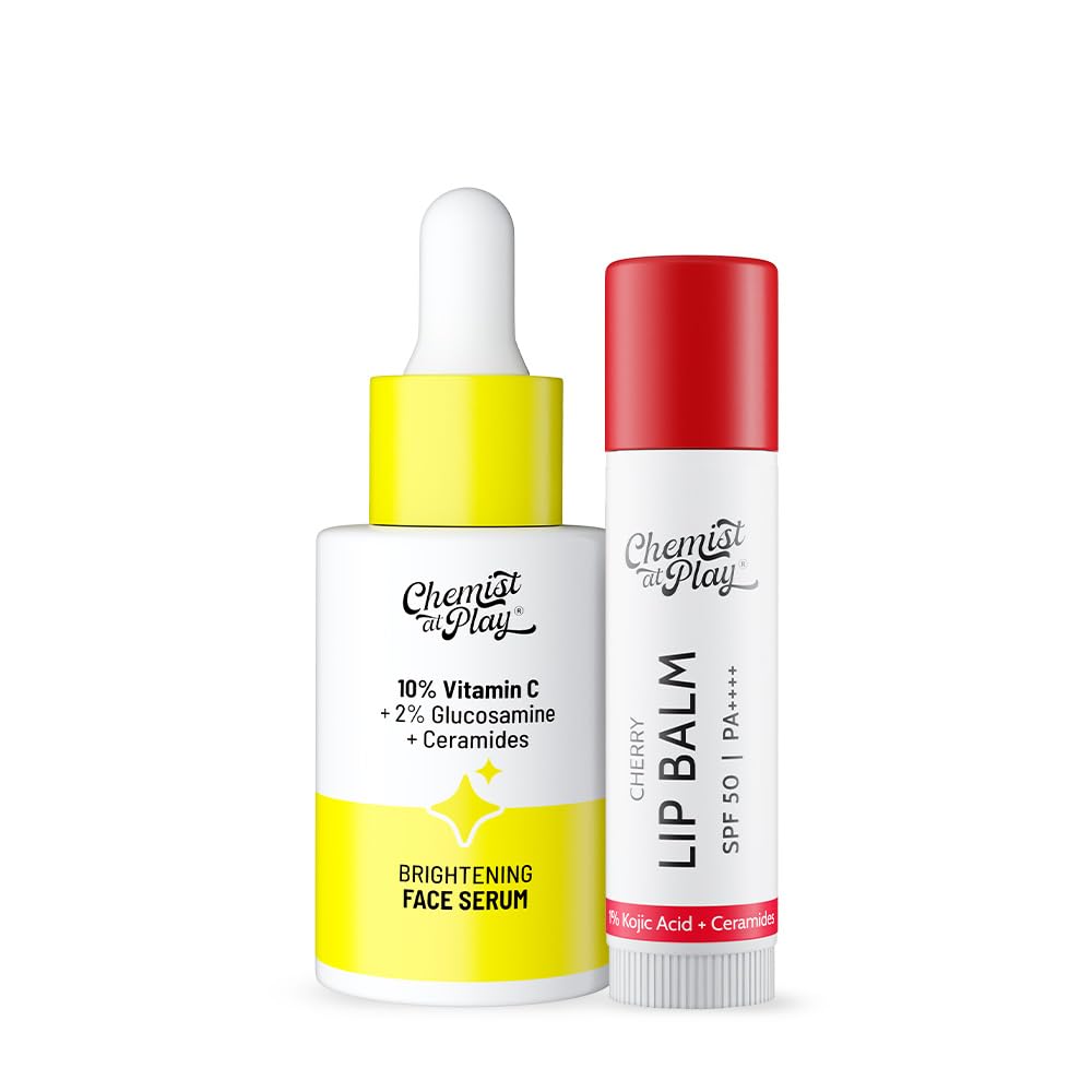 Chemist at Play Lip Balm & 10% Vitamin C Face Serum Combo SPF 50 PA++++ Vegan Dermatologically Tested