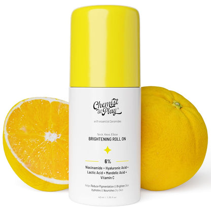 Chemist at Play Neck Knee Elbow Roll On Serum, 40ml, Vitamin C, Hyaluronic Acid, Mandelic Acid, Niacinamide, Adult Unisex - f