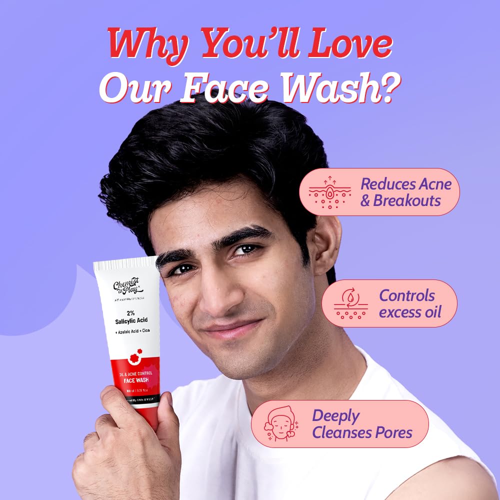 Chemist at Play Salicylic Acid Face Wash, 2% Formula, 100 ml, Unisex - packaging (11)