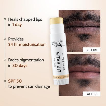 Chemist at Play Tinted Cherry Lip Balm SPF 50 PA++++ with 1% Kojic Acid, 4.5g - front view (15)
