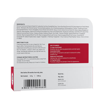 Chemist at Play Tinted Cherry Lip Balm SPF 50 PA++++ with 1% Kojic Acid, 4.5g - size and scale