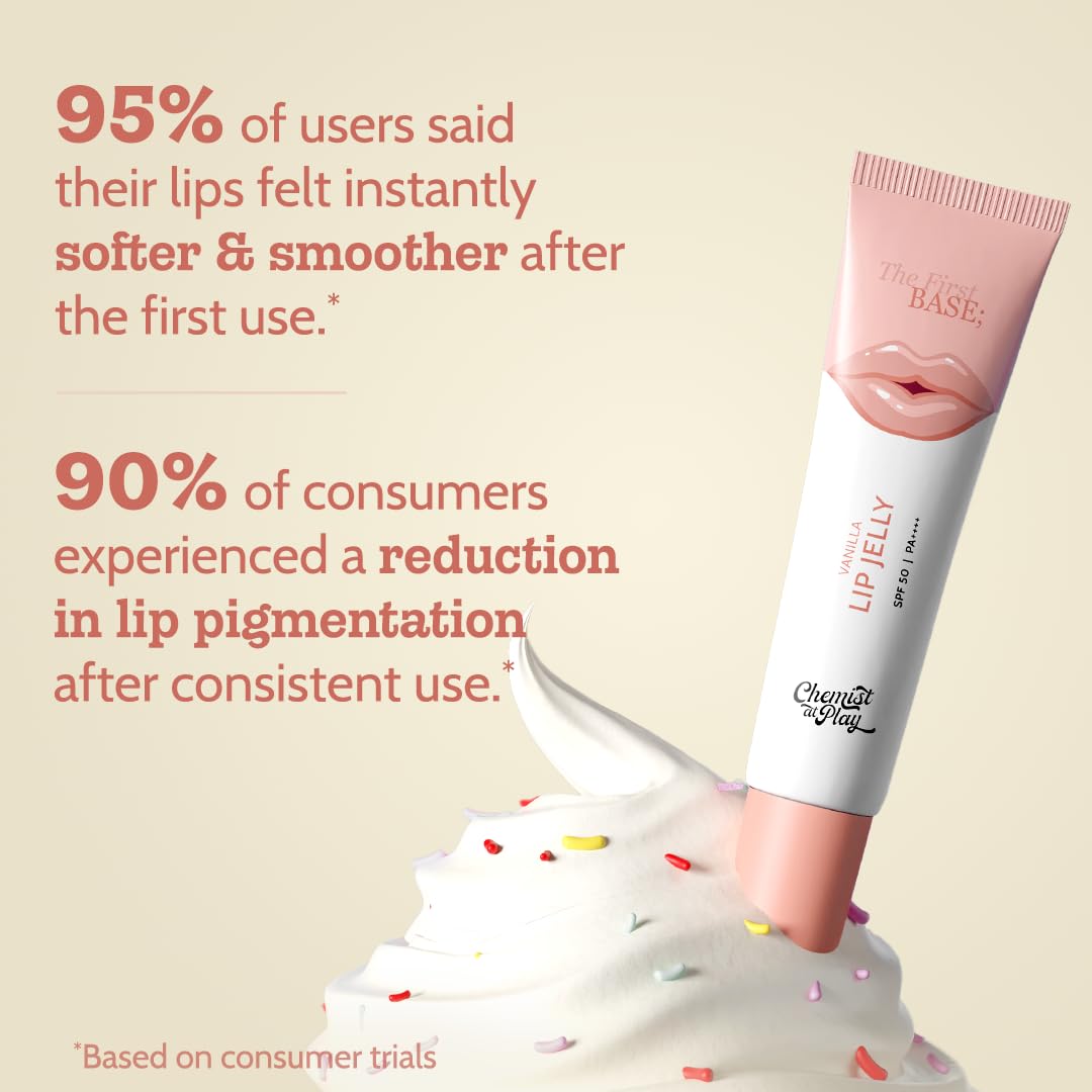 Chemist at Play Tinted Lip Balm SPF 50 PA+++ with 2% Kojic Acid, Ceramides, Hyaluronic Acid, Peptides, 10gms - size and scale