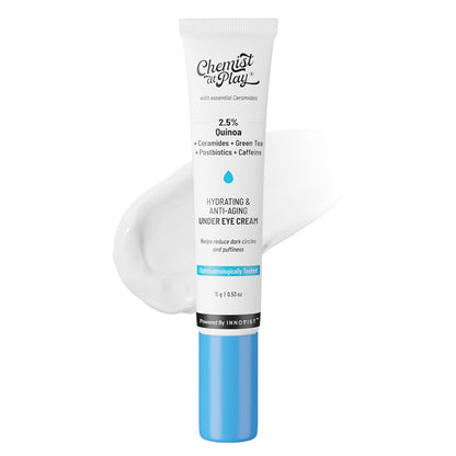 Chemist at Play Under Eye Cream with Ceramides, Revital Eye & Quinoa Extract, Cooling Gel Roller, Vegan, 15g