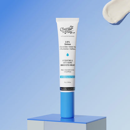 Chemist at Play Under Eye Cream with Ceramides, Revital Eye & Quinoa Extract, Cooling Gel Roller, Vegan, 15g - front view