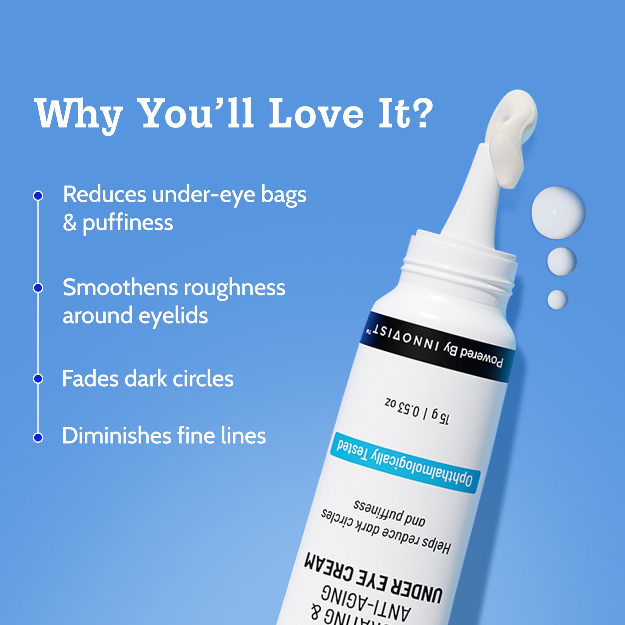 Chemist at Play Under Eye Cream with Ceramides, Revital Eye & Quinoa Extract, Cooling Gel Roller, Vegan, 15g - packaging