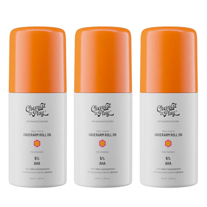 Chemist at Play UnderArm Roll On Deodorant, 5% AHA, 40ml, Vegan, Aluminium-Free, Unisex (14)
