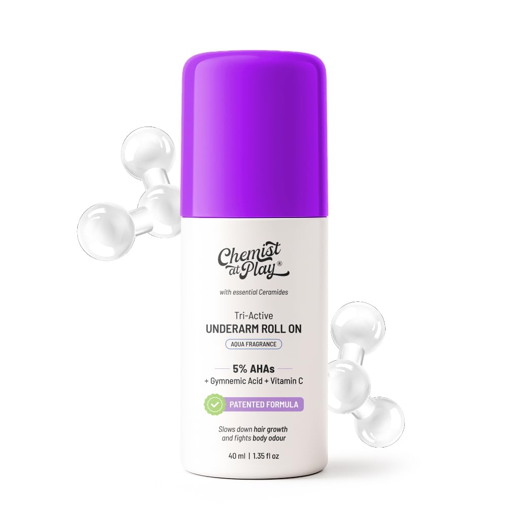 Chemist at Play UnderArm Roll On Deodorant with 5% AHA, 1% Mandelic Acid, 0% Aluminium, 0% Alcohol, 40ml (10)