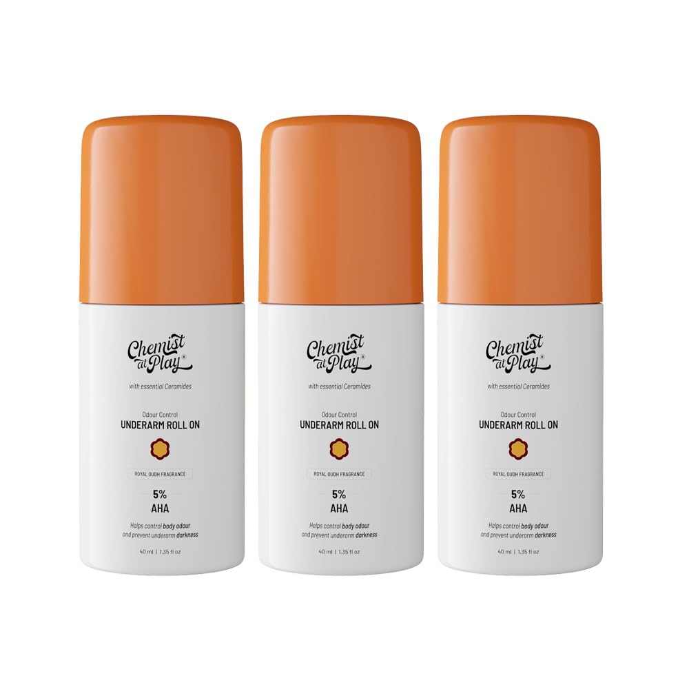 Chemist at Play UnderArm Roll On Deodorant with 5% AHA, 1% Mandelic Acid, 0% Aluminium, 0% Alcohol, 40ml (8)