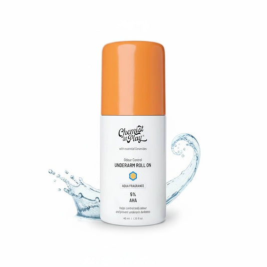 Chemist at Play Underarm Roll-On Deodorant with AHA, Lactic Acid & Mandelic Acid, Unisex