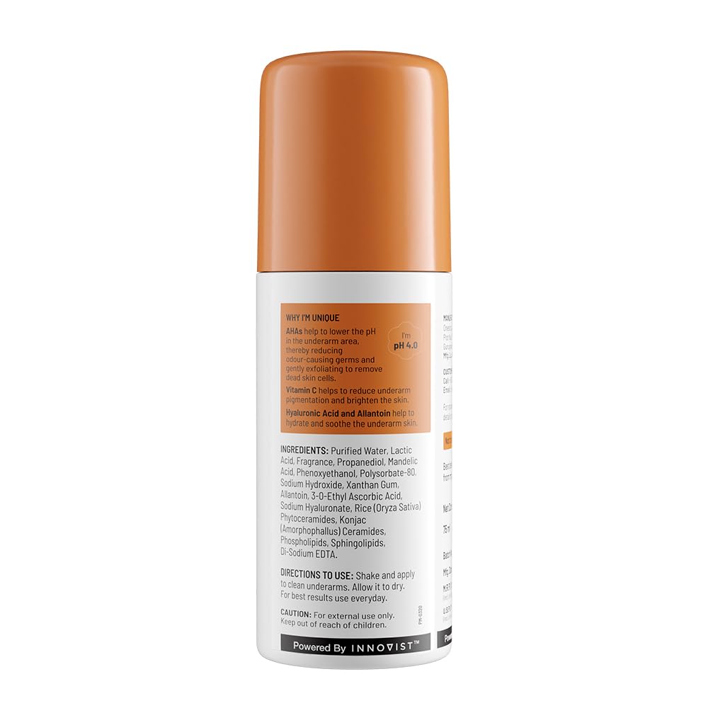 Chemist at Play Underarm Roll-On Deodorant with AHA, Lactic Acid & Mandelic Acid, Unisex - close-up detail (33)