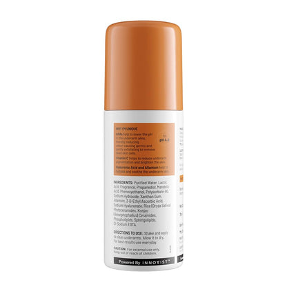 Chemist at Play Underarm Roll-On Deodorant with AHA, Lactic Acid & Mandelic Acid, Unisex - close-up detail (33)