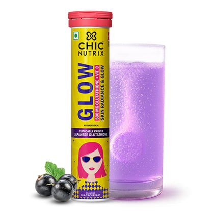 CHICNUTRIX Glutathione Effervescent Tablets with Vitamin C, 500mg Japanese Glutathione, Sugar-Free