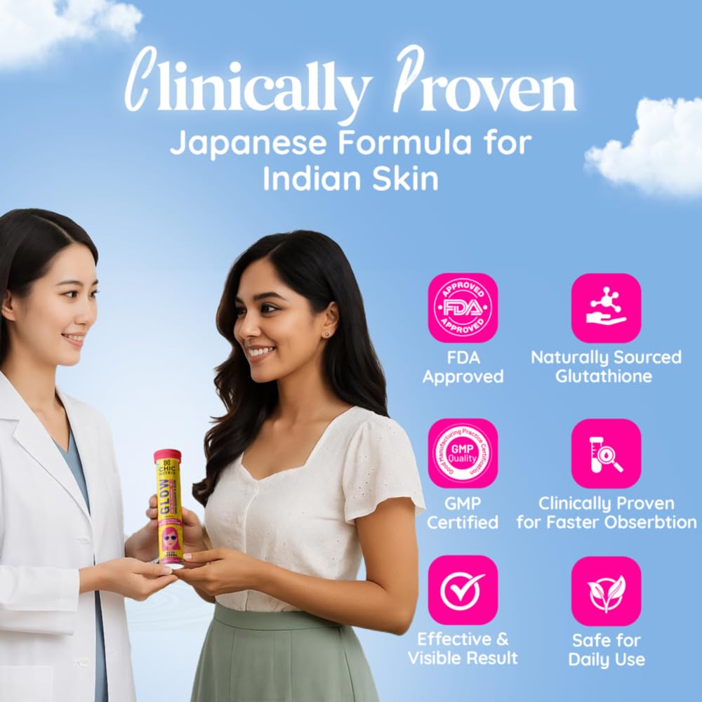 CHICNUTRIX Glutathione Effervescent Tablets with Vitamin C, 500mg Japanese Glutathione, Sugar-Free - packaging (16)