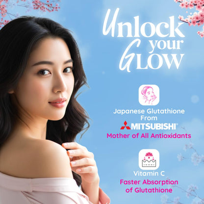 CHICNUTRIX Glutathione Effervescent Tablets with Vitamin C, 500mg Japanese Glutathione, Sugar-Free - front view