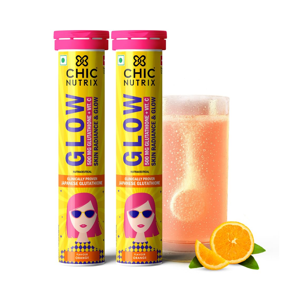 CHICNUTRIX Glutathione Effervescent Tablets with Vitamin C, 500mg Japanese Glutathione, Sugar-Free (30)