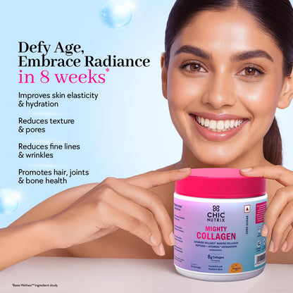 CHICNUTRIX Marine Collagen Peptides Powder, 8000mg Japanese Marine Collagen, 30 Servings, Halal & Kosher Certified - back vie