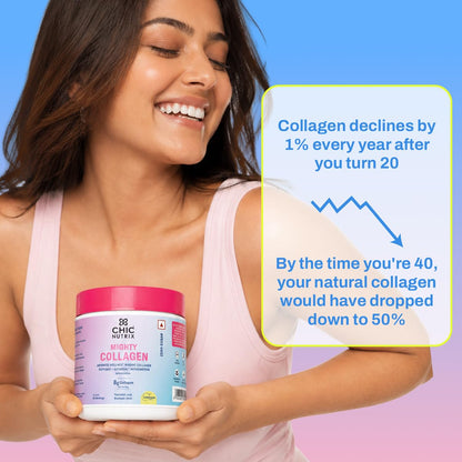 CHICNUTRIX Marine Collagen Peptides Powder, 8000mg Japanese Marine Collagen, 30 Servings, Halal & Kosher Certified - back vie