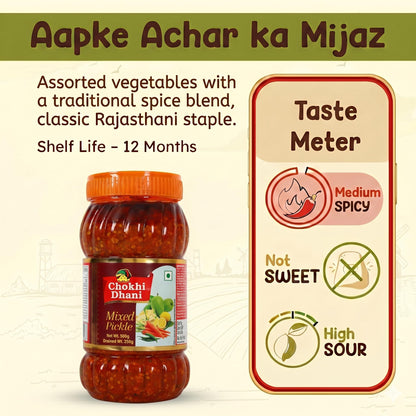 Chokhi Dhani Garlic Pickle, 200g, Indian Lehsun Ka Achar, Mustard Oil Based Pickle - front view (30)