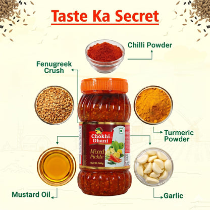 Chokhi Dhani Garlic Pickle, 200g, Indian Lehsun Ka Achar, Mustard Oil Based Pickle - ingredients panel (34)