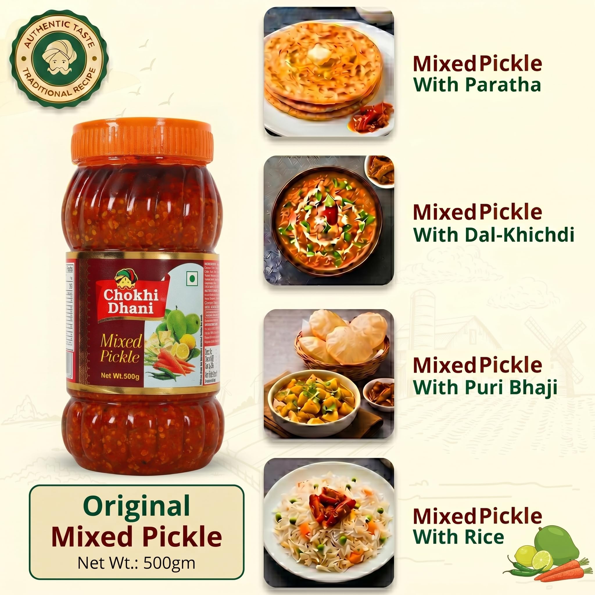 Chokhi Dhani Garlic Pickle, 200g, Indian Lehsun Ka Achar, Mustard Oil Based Pickle - close-up detail (35)