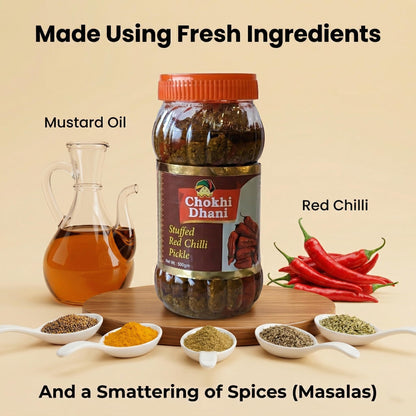 Chokhi Dhani Garlic Pickle, 200g, Indian Lehsun Ka Achar, Mustard Oil Based Pickle - front view (44)