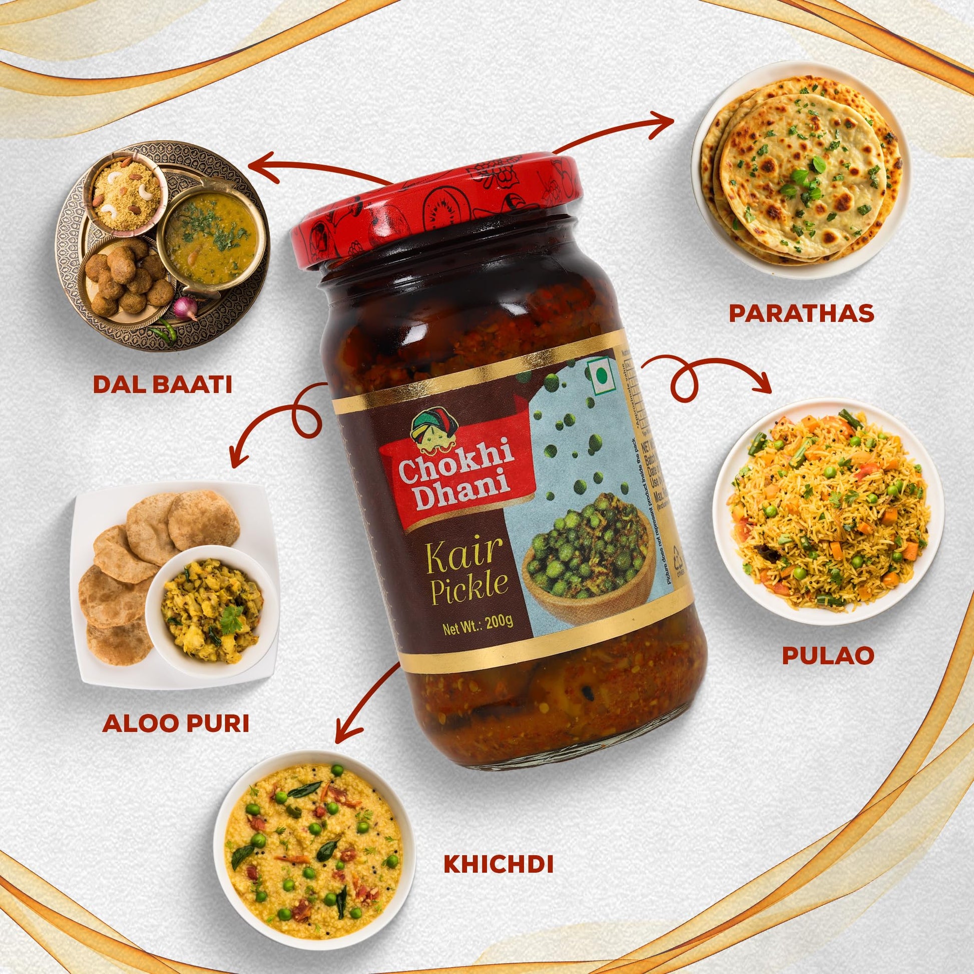 Chokhi Dhani Garlic Pickle, Lahsun Achar, Pack of 2, Traditional Indian Pickle, Vegetarian - packaging (10)