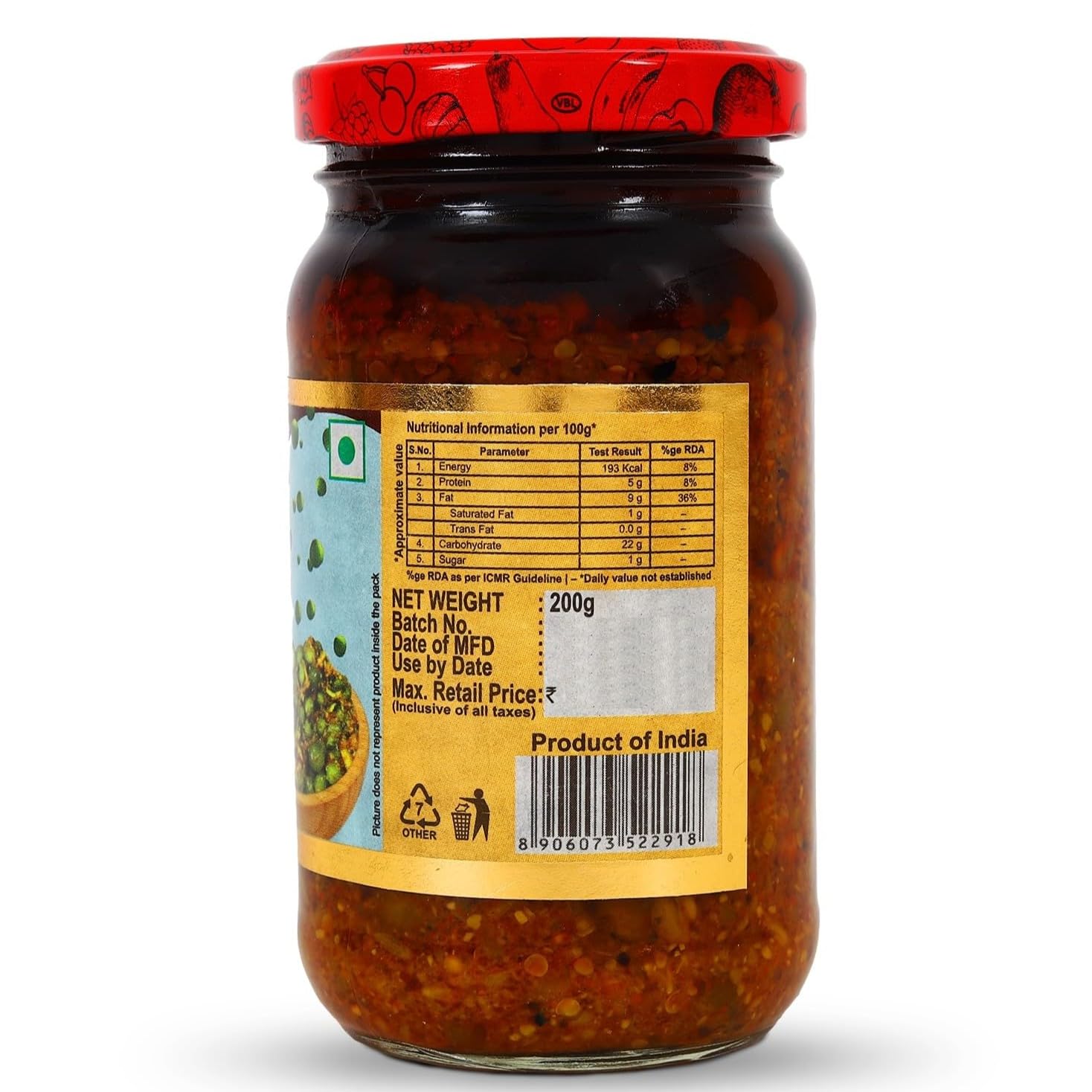 Chokhi Dhani Garlic Pickle, Lahsun Achar, Pack of 2, Traditional Indian Pickle, Vegetarian - close-up detail