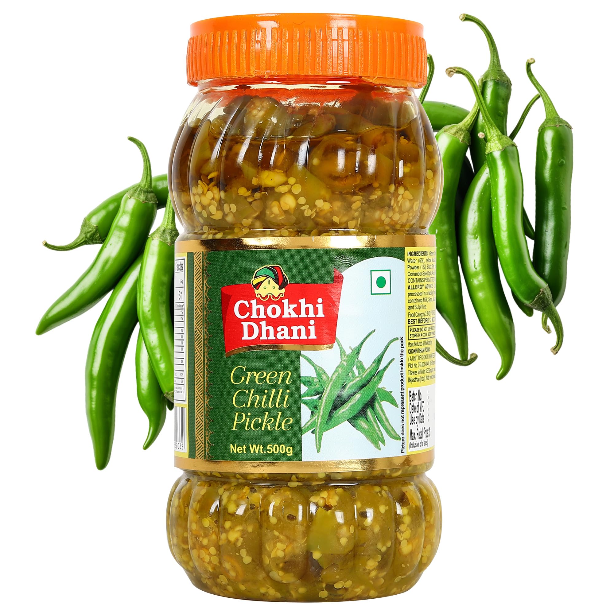 Chokhi Dhani Garlic Pickle, Lahsun Achar, Pack of 2, Traditional Indian Pickle, Vegetarian - front view (15)