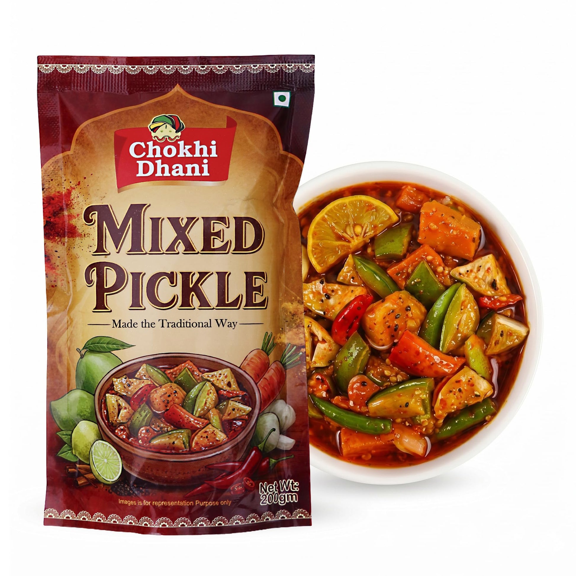 Chokhi Dhani Green Chilli Pickle 200g, Spicy & Tangy Indian Pickle, Homemade Style (9)