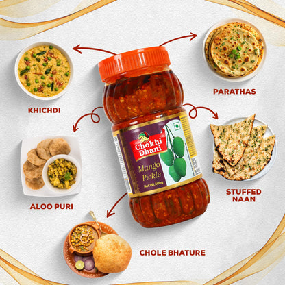 Chokhi Dhani Mango Pickle 1kg | Traditional Indian Aam Ka Achar | Spicy & Tangy Rajasthani Style | No Artificial Colours | Au