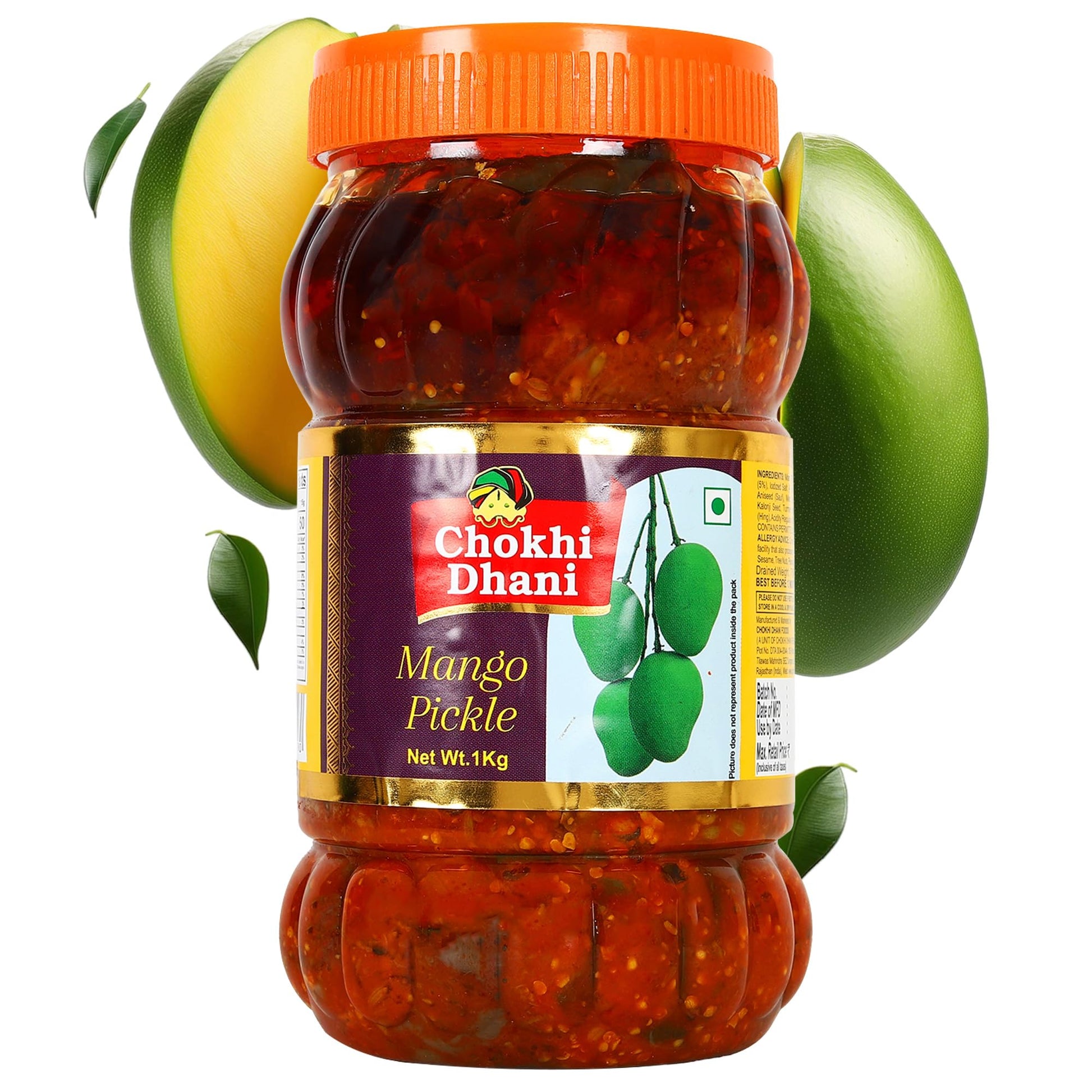 Chokhi Dhani Mango Pickle 1kg | Traditional Indian Aam Ka Achar | Spicy & Tangy Rajasthani Style | No Artificial Colours | Au