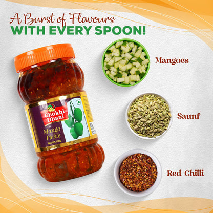 Chokhi Dhani Mango Pickle 1kg | Traditional Indian Aam Ka Achar | Spicy & Tangy Rajasthani Style | No Artificial Colours | Au