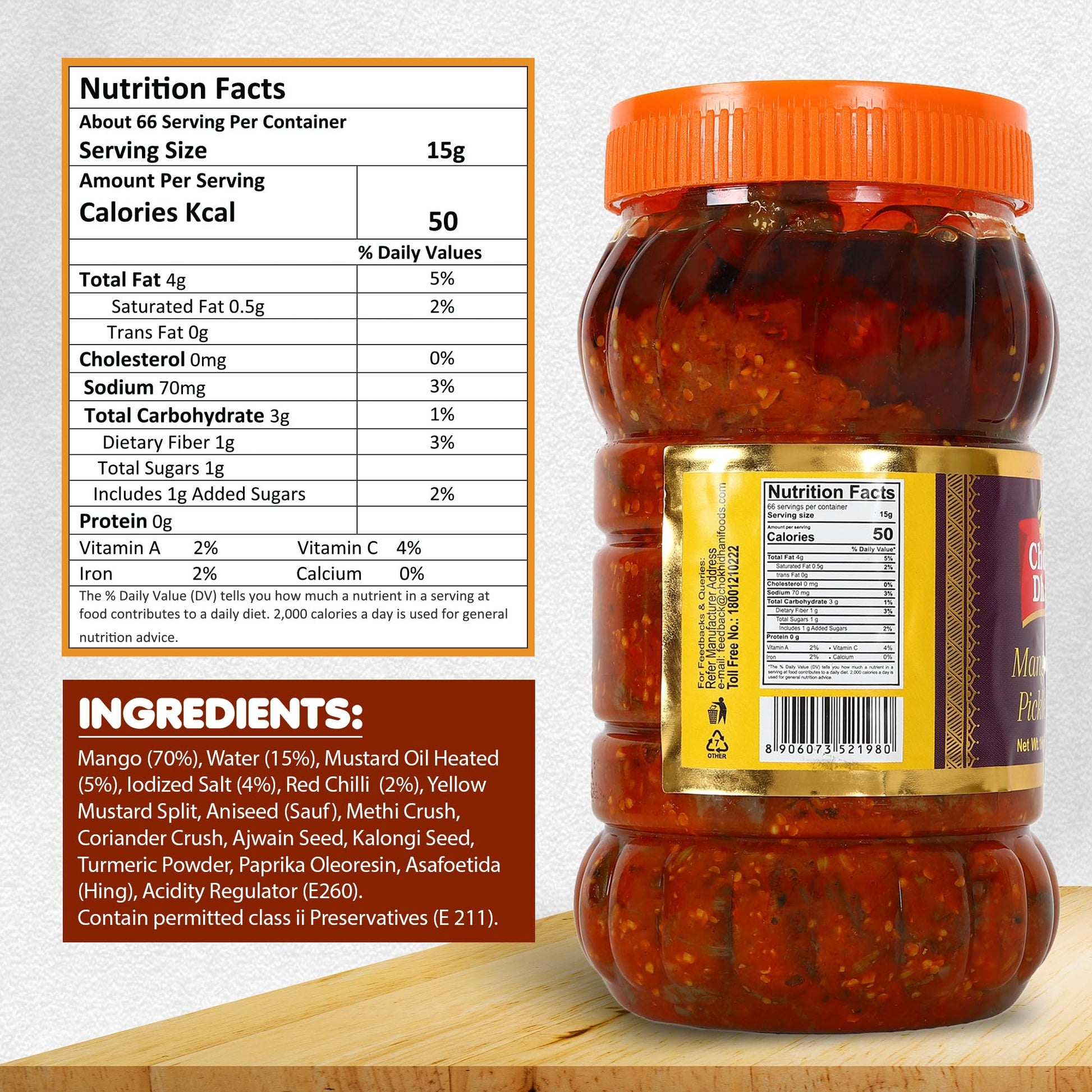 Chokhi Dhani Mango Pickle 1kg | Traditional Indian Aam Ka Achar | Spicy & Tangy Rajasthani Style | No Artificial Colours | Au