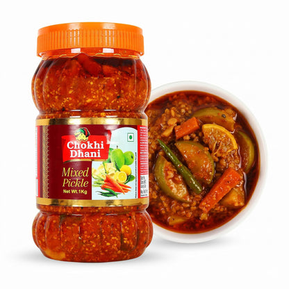 Chokhi Dhani Mixed Pickle, Spicy Tangy Indian Achar, Mango Lime Carrot Chilli
