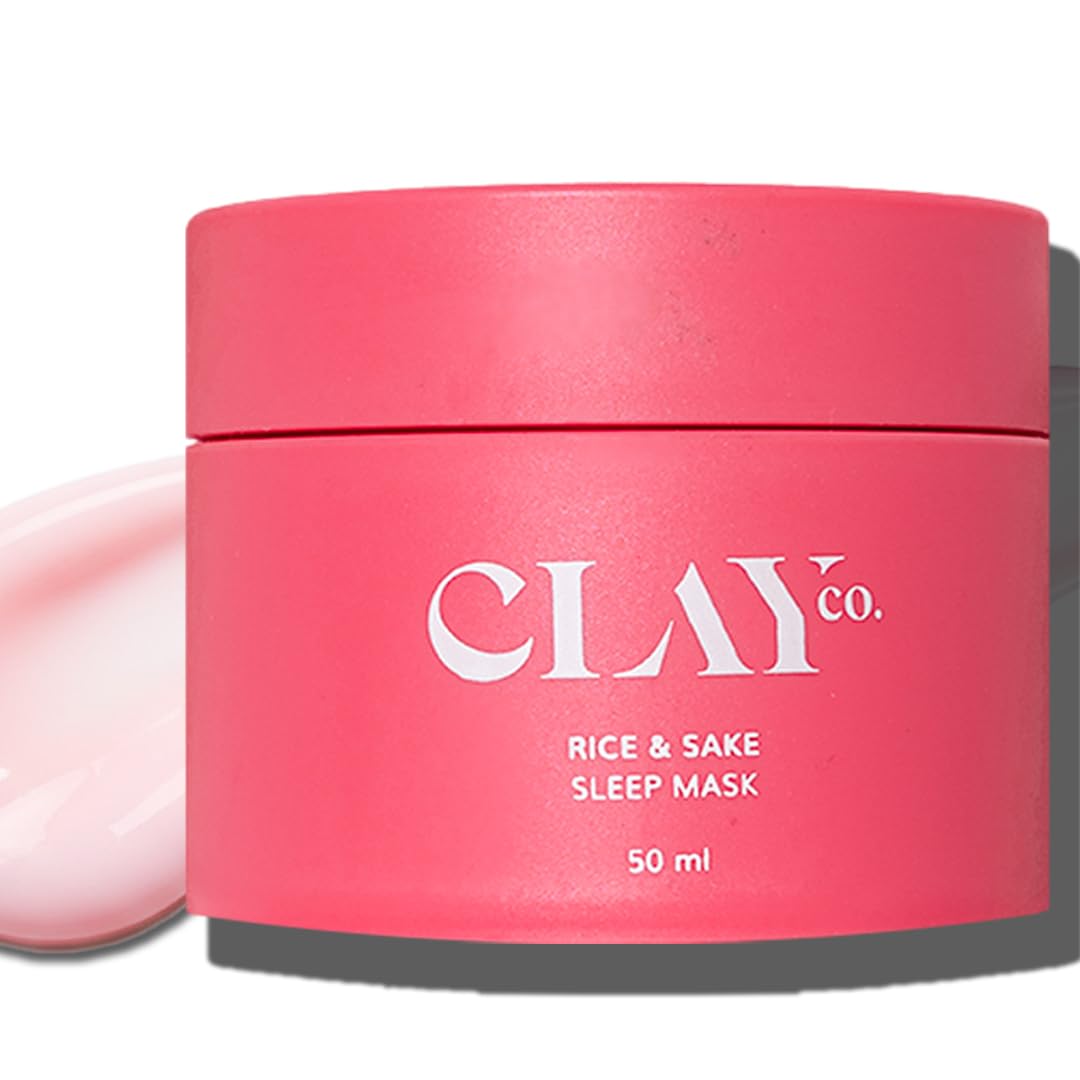 Clayco Hydrating Rice & Sake Sleep Mask | Clay Face Mask for Glowing Skin | Japanese Skincare Collagen Mask | Sulfate-Free Ve