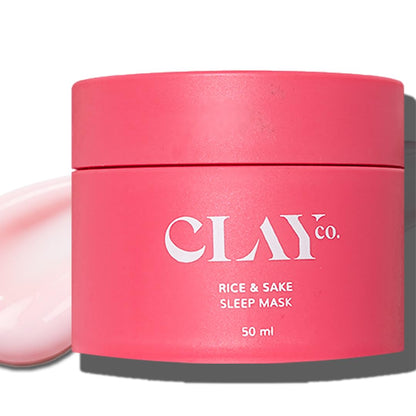Clayco Hydrating Rice & Sake Sleep Mask | Clay Face Mask for Glowing Skin | Japanese Skincare Collagen Mask | Sulfate-Free Ve